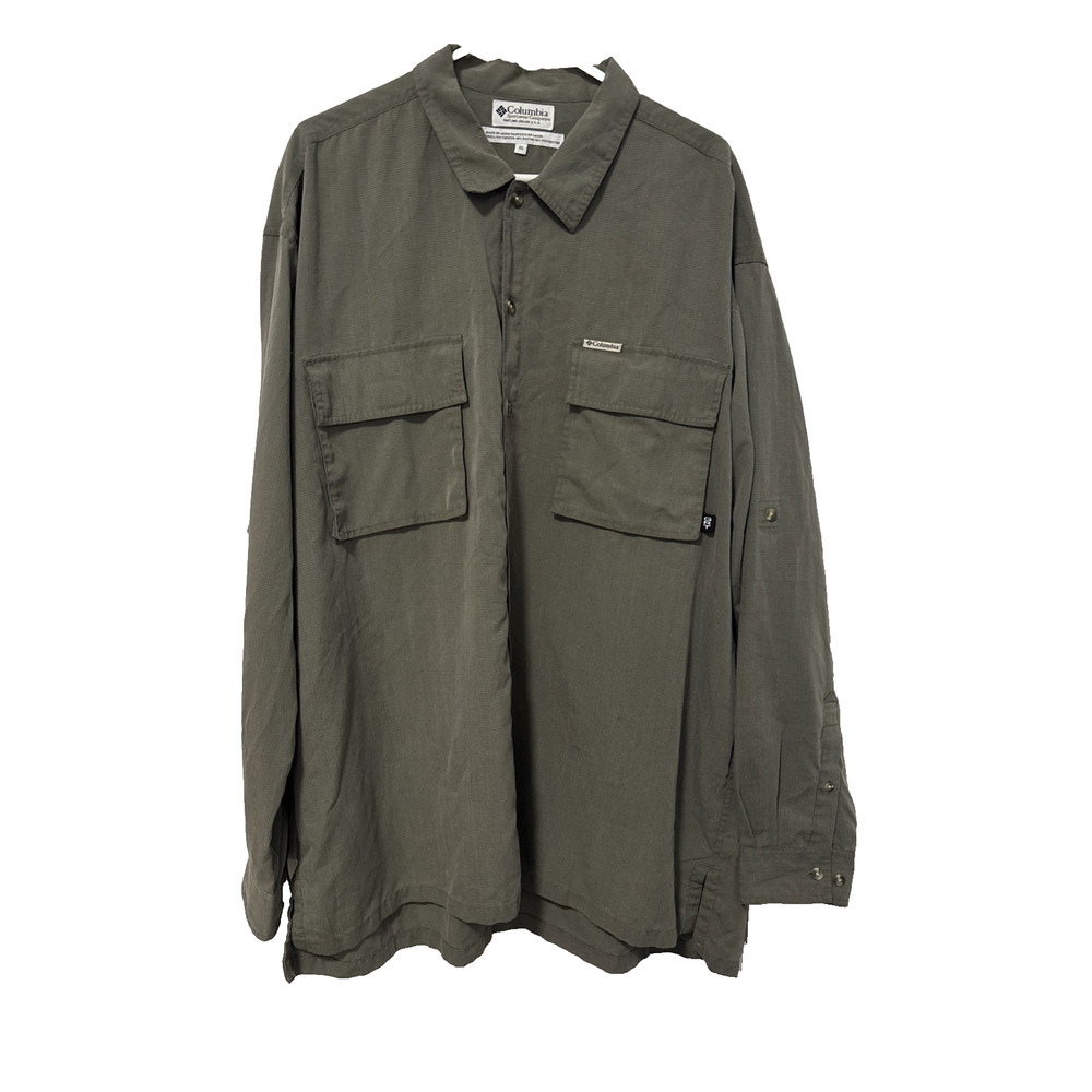 Columbia Men's XXL GRT Green Button Up Shirt Outdoors Hunting Fishing‎ Travel